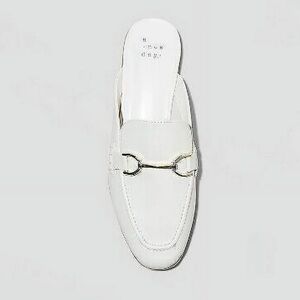 A new day Women's Sandy Mule Flats - White 8.5 NWT